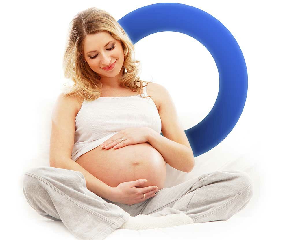Image of happy pregnant single woman
